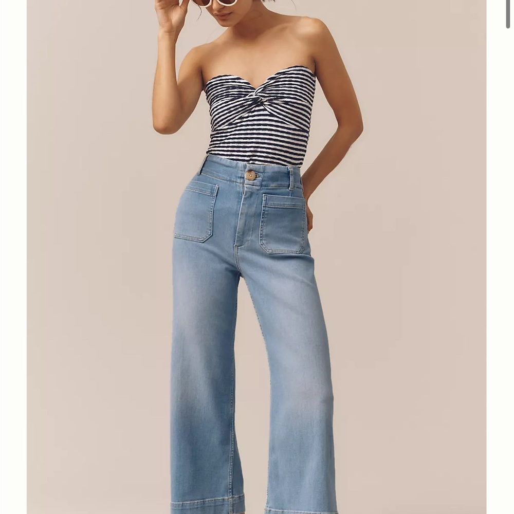 Anthropologie Blue Ankle Cropped Jeans